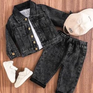 2pcs Baby Boys Retro Denim Set