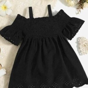 Baby Girls Jet Black Polka Frock